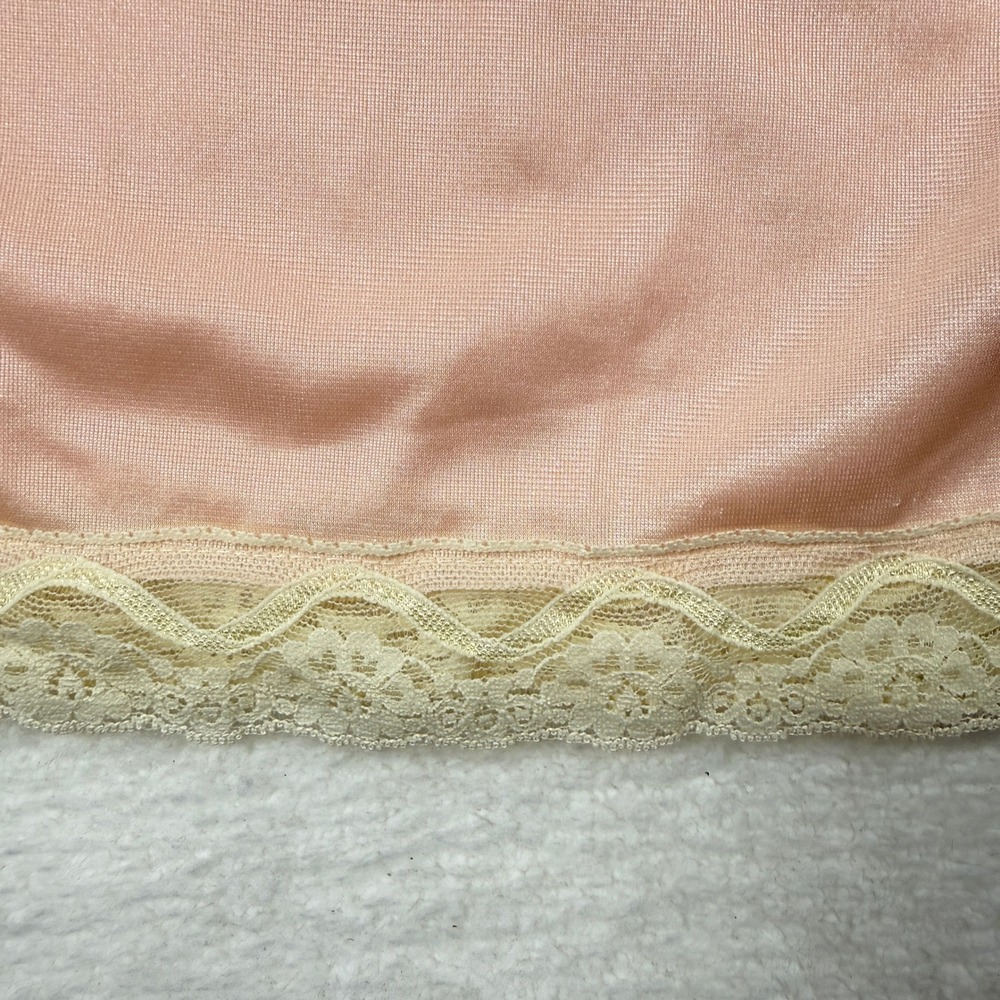 Vintage UndercoverWear‎ Lace Trim Slip Cami Womens Small Peach Pink Coquette - Picture 3 of 8